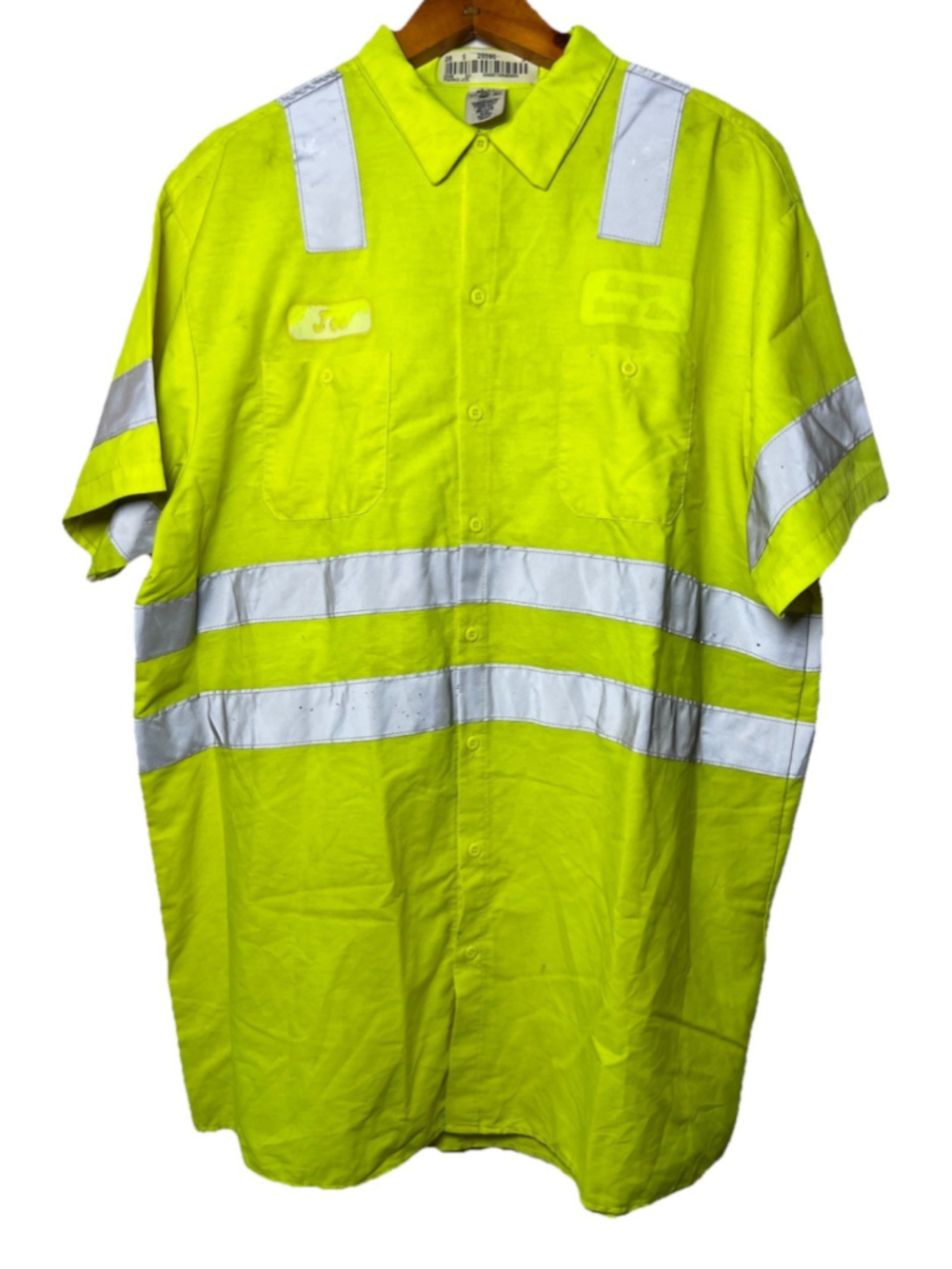 Cintas Button Up Shirt Work Uniform 3 PACK Hi-Visibility Yellow 2-2XL’s, 1-3XL